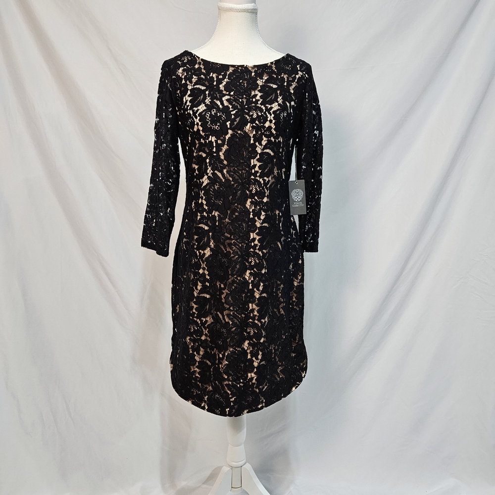 Vince Camuto Black Lace Dress Size 6 NWT