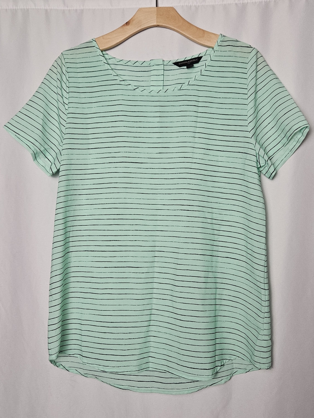 Banana Republic Mint Green Short-Sleeve Striped Tee