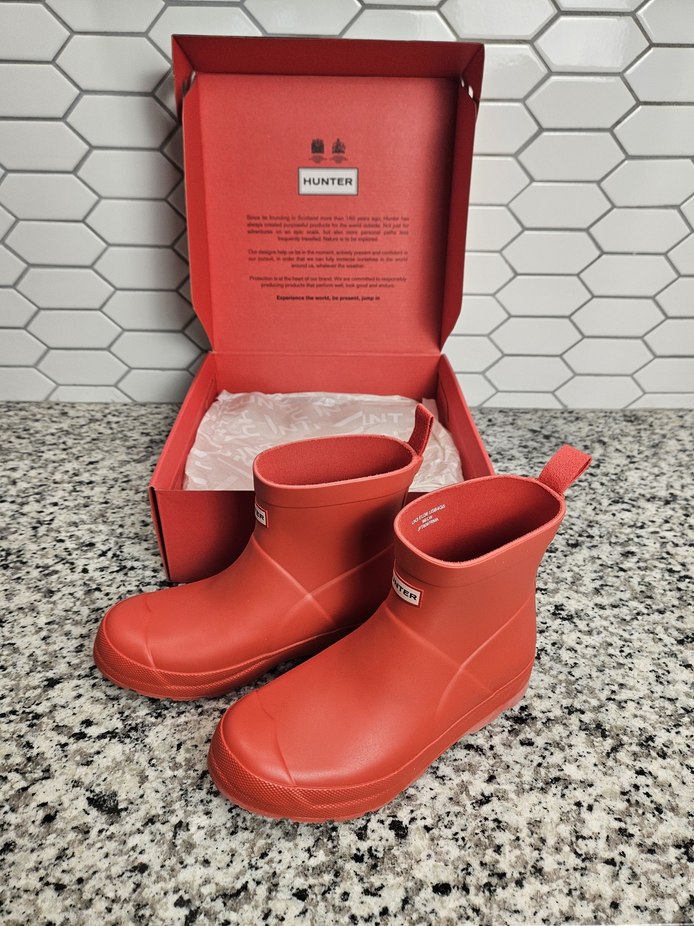 Hunter Kids Bright Red Short Rain Boots photo 3
