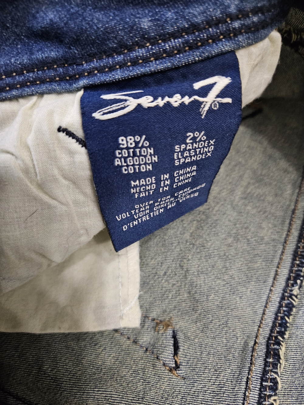 Seven7 Women’s Distressed Skinny Jeans - Dark Blue Wash Size 4 photo 5
