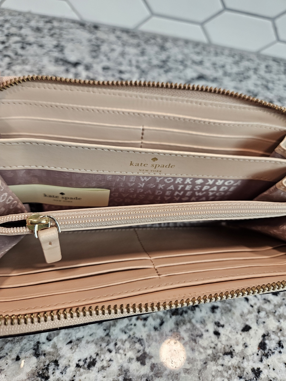 Kate Spade Beige Cactus Zip Wallet photo 4