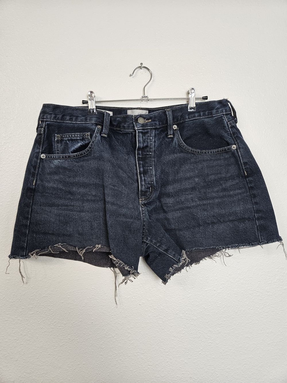 Universal Thread Dark Blue Frayed Hem Denim Shorts