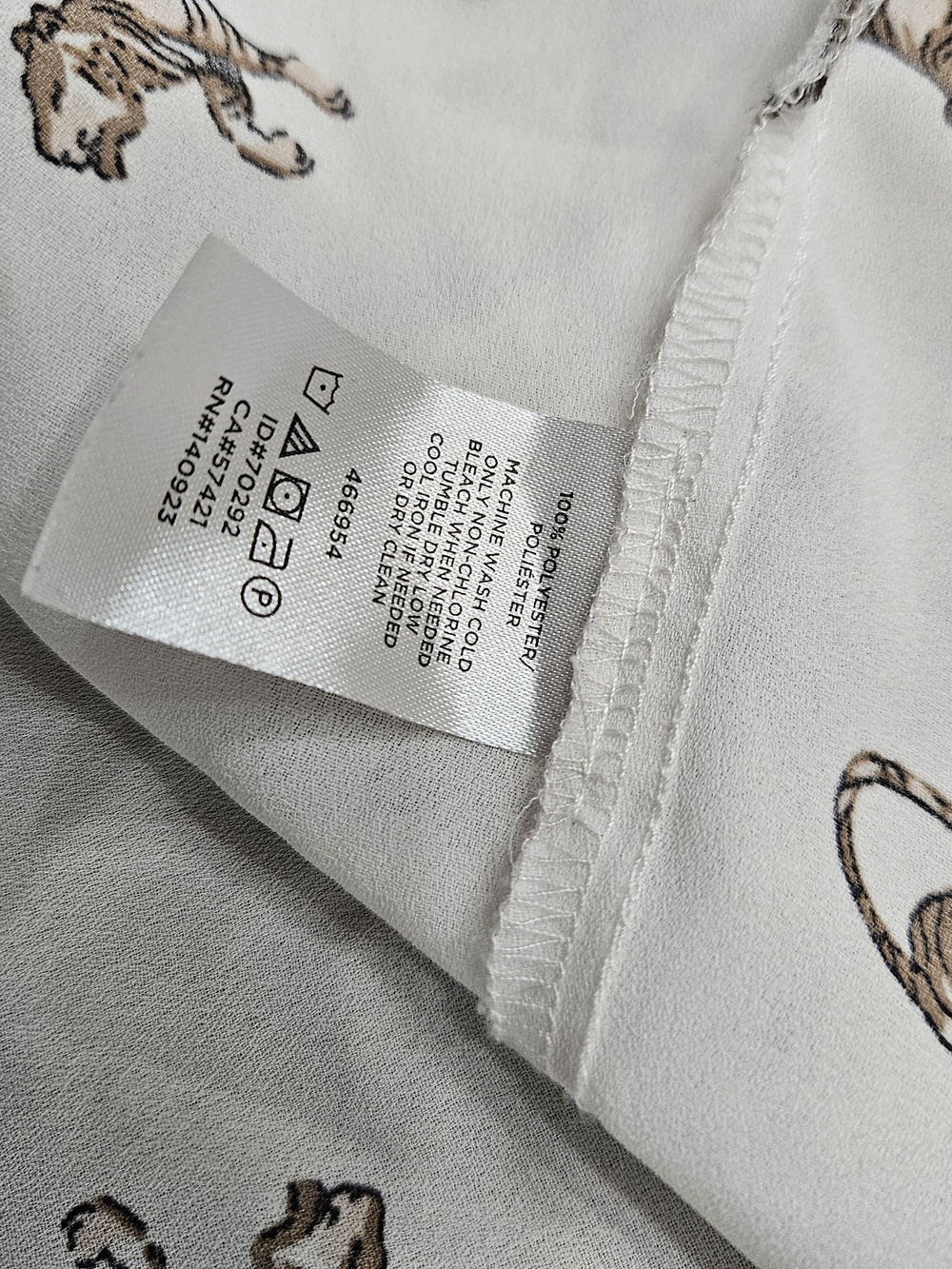 LOFT Cream Blouse with Brown Tiger Print photo 4
