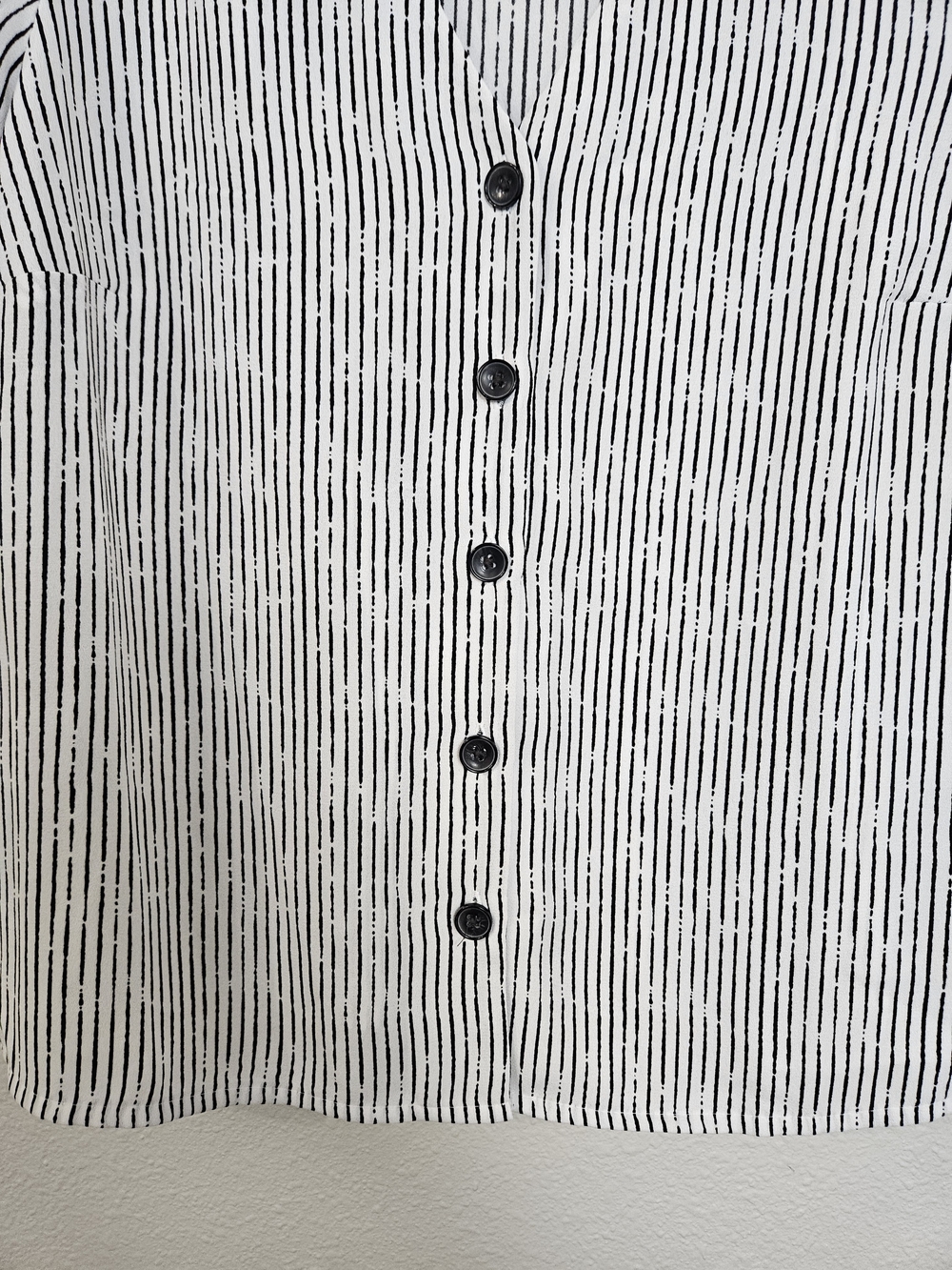 Apt. 9 White and Black Striped Button-Down Top photo 3