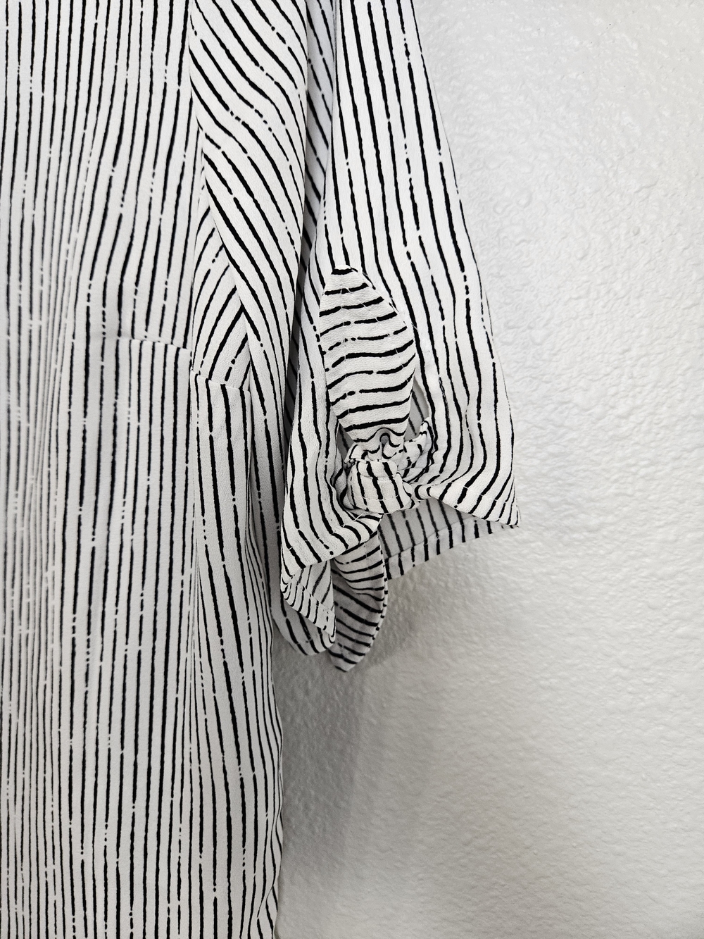 Apt. 9 White and Black Striped Button-Down Top photo 5