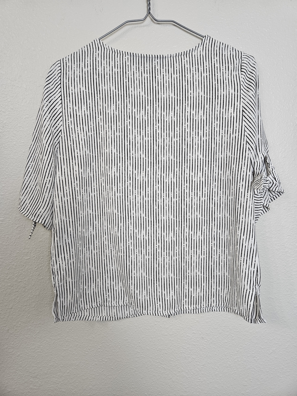 Apt. 9 White and Black Striped Button-Down Top photo 7