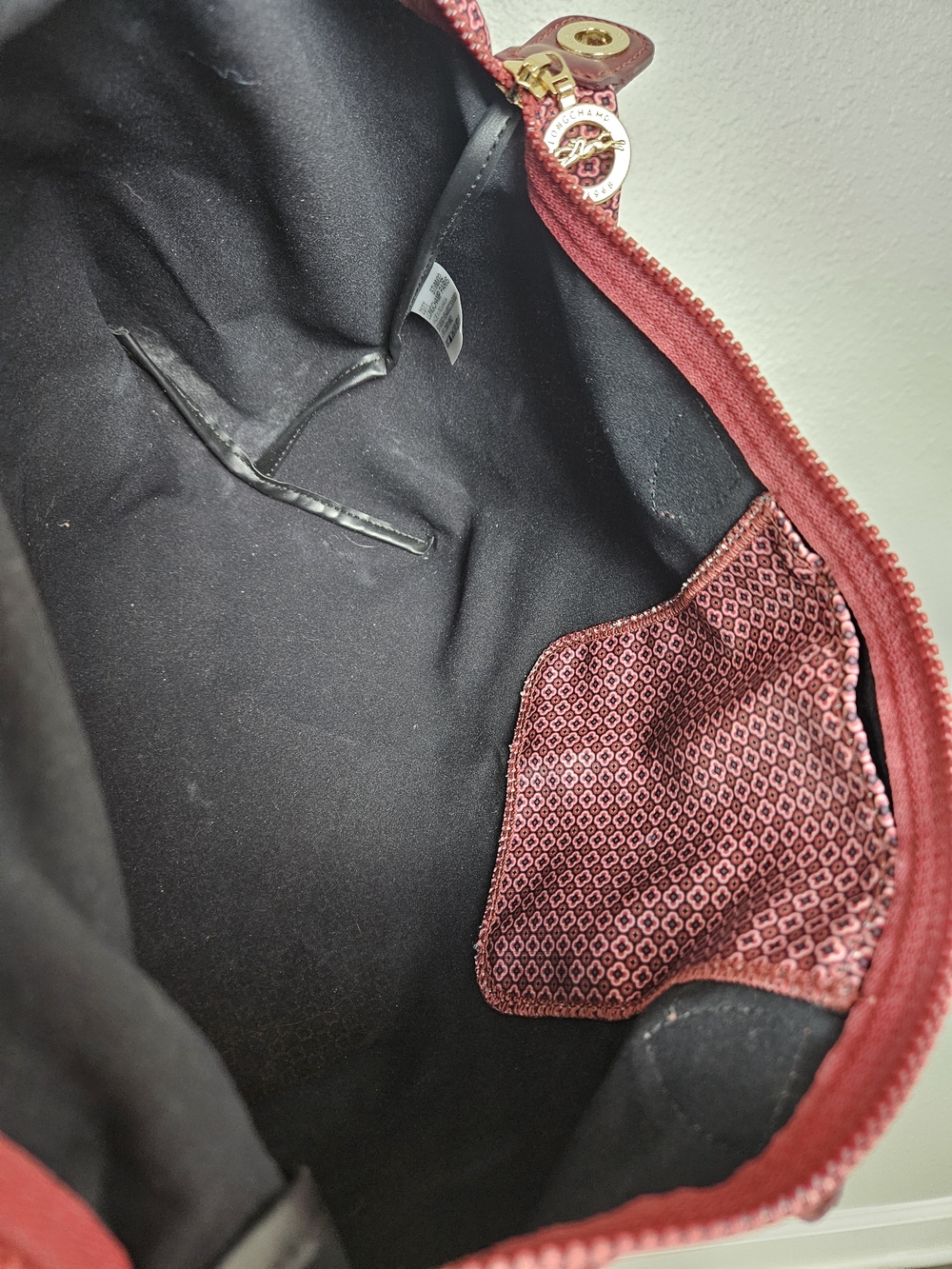 Longchamp Le Pliage Patterned Tote Bag in Burgundy photo 6