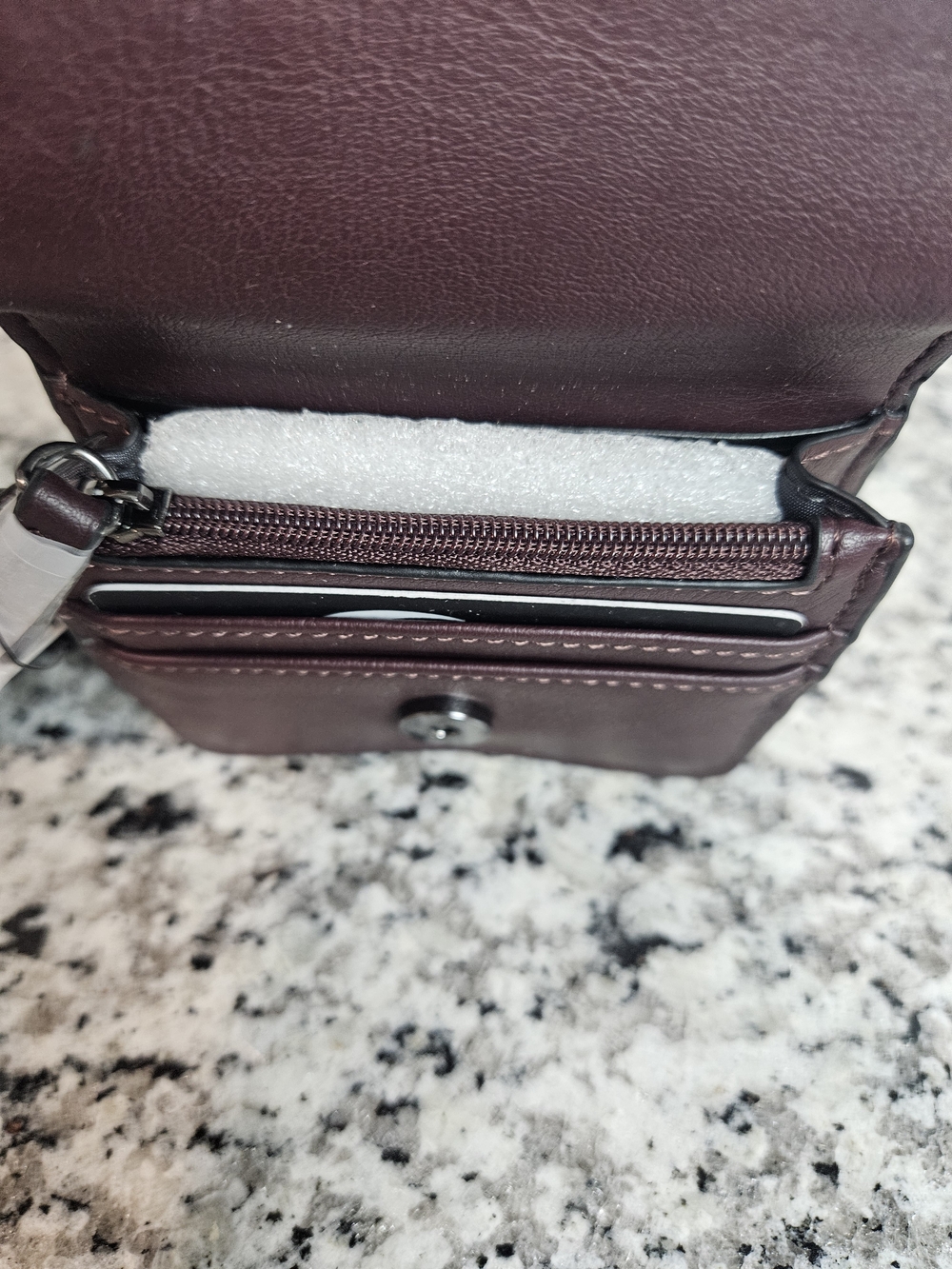 Simply Vera Vera Wang Dark Plum Leather Wallet photo 5