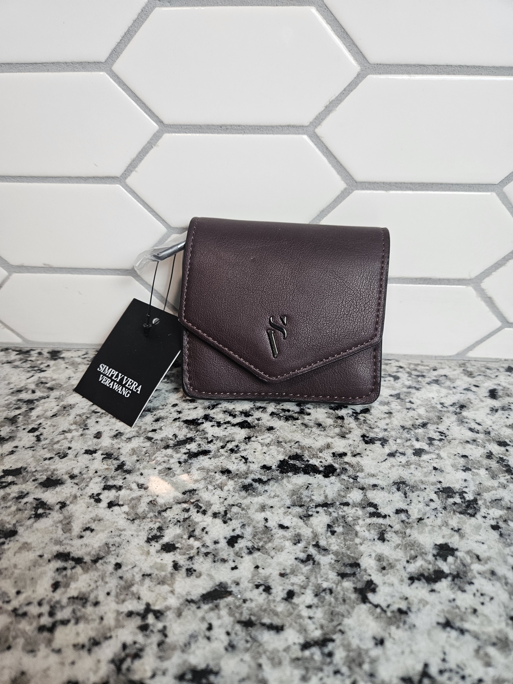 Simply Vera Vera Wang Dark Plum Leather Wallet