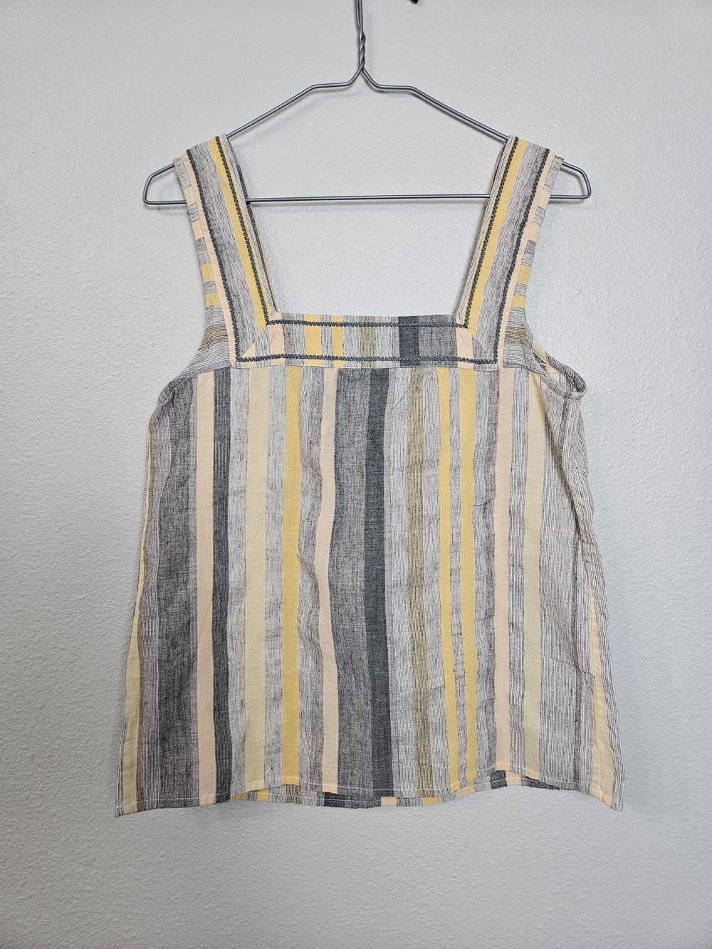Lucky Brand Striped Square-Neck Camisole in Yellow, Gray & Cream photo 2