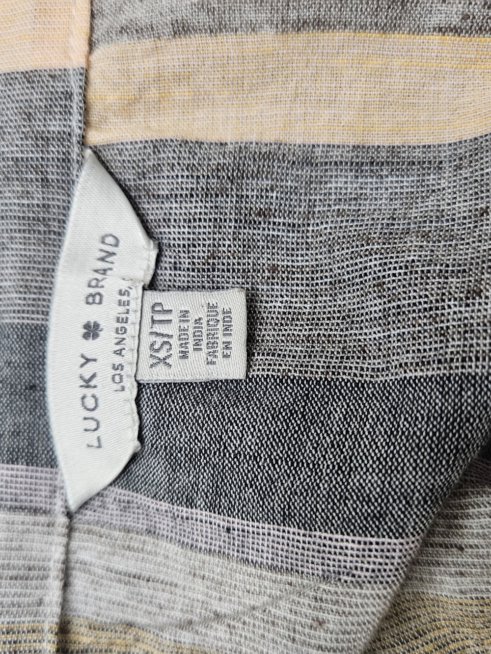 Lucky Brand Striped Square-Neck Camisole in Yellow, Gray & Cream photo 3