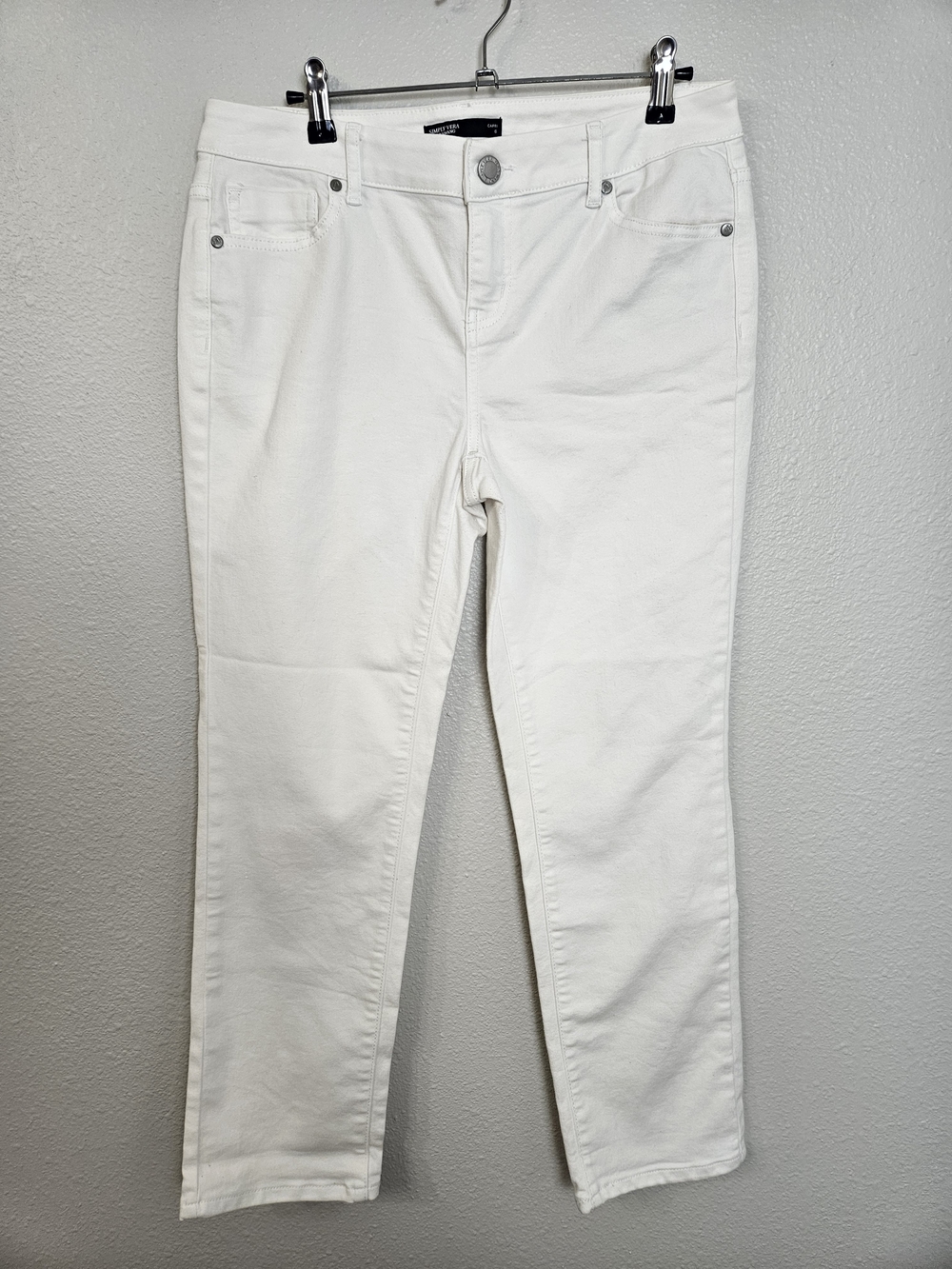Simply Vera Vera Wang White Skinny Capri Jeans Size 6