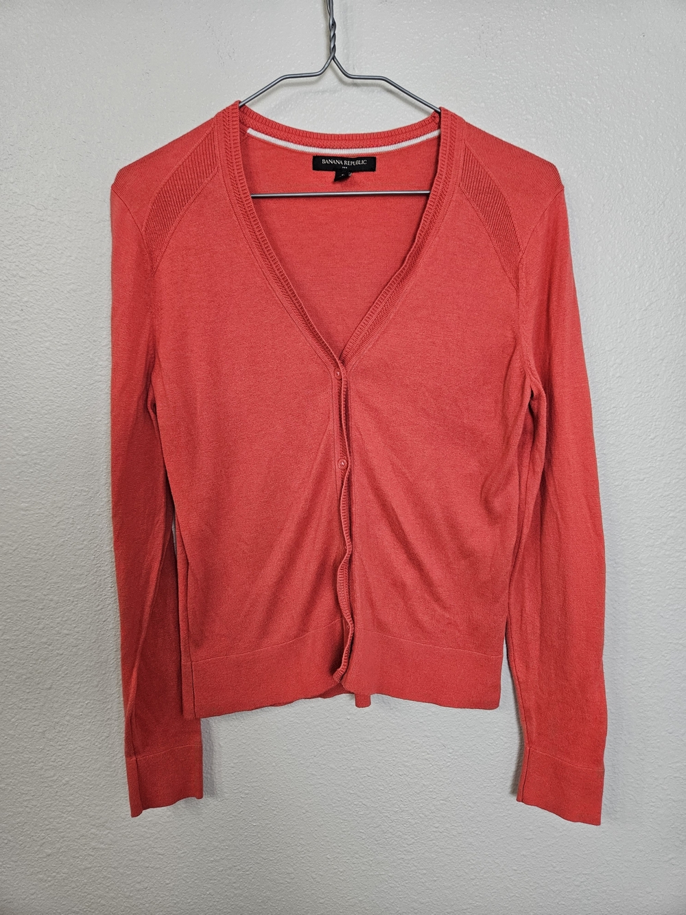 Banana Republic Red Button-Front V-Neck Cardigan