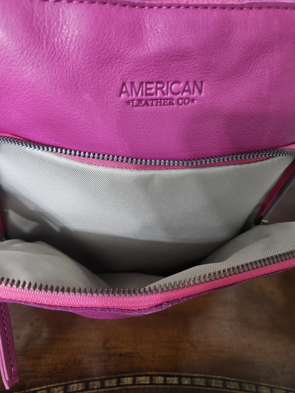 American Leather Co. Pink Leather Cleveland Backpack photo 4