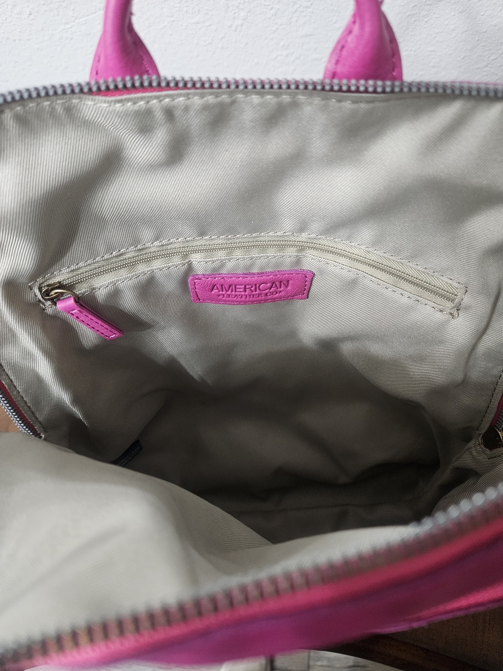 American Leather Co. Pink Leather Cleveland Backpack photo 5
