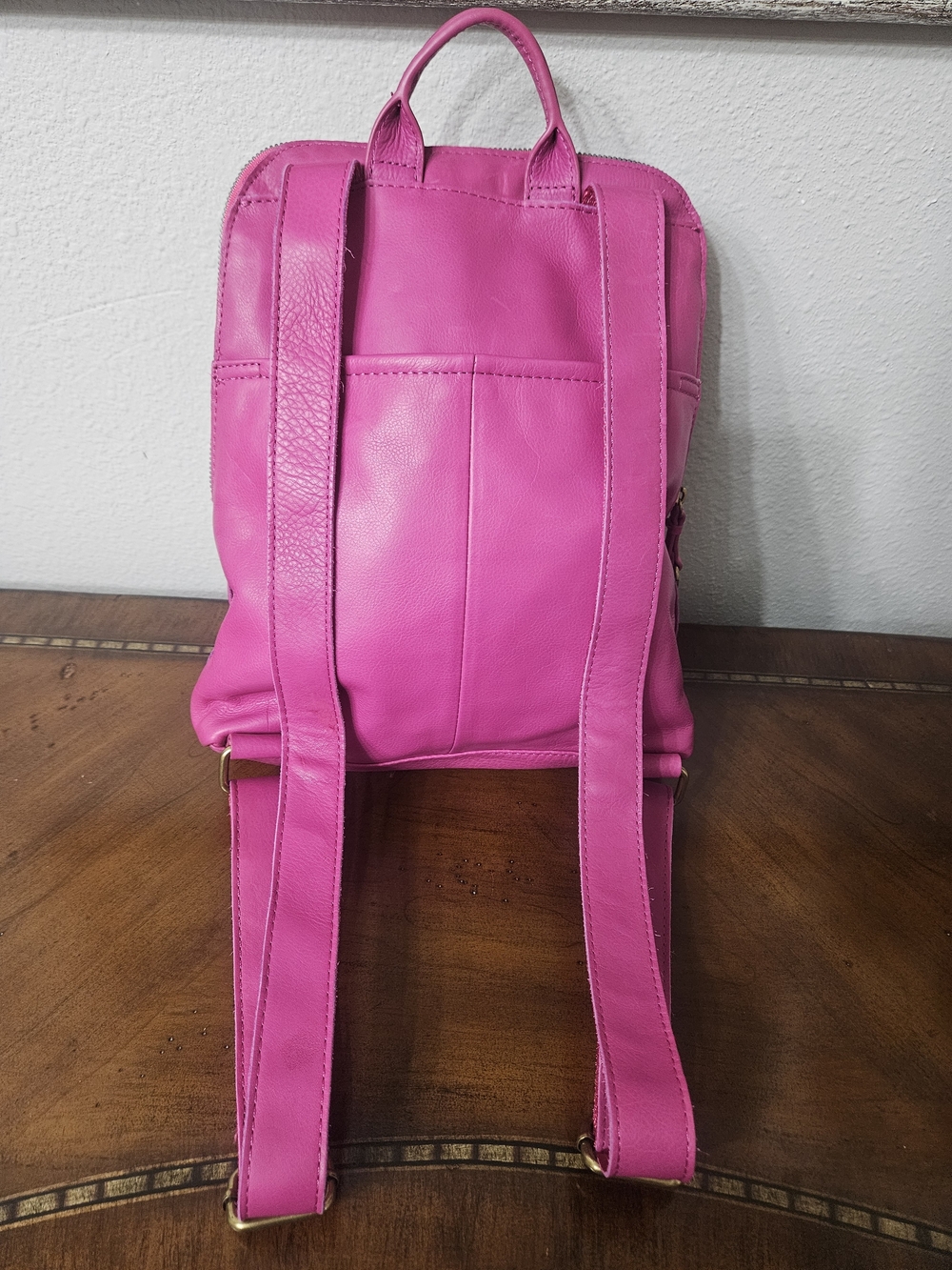 American Leather Co. Pink Leather Cleveland Backpack photo 7