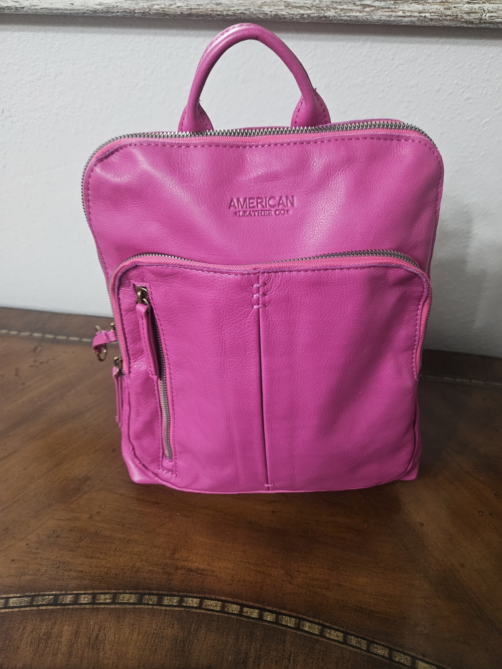 American Leather Co. Pink Leather Cleveland Backpack