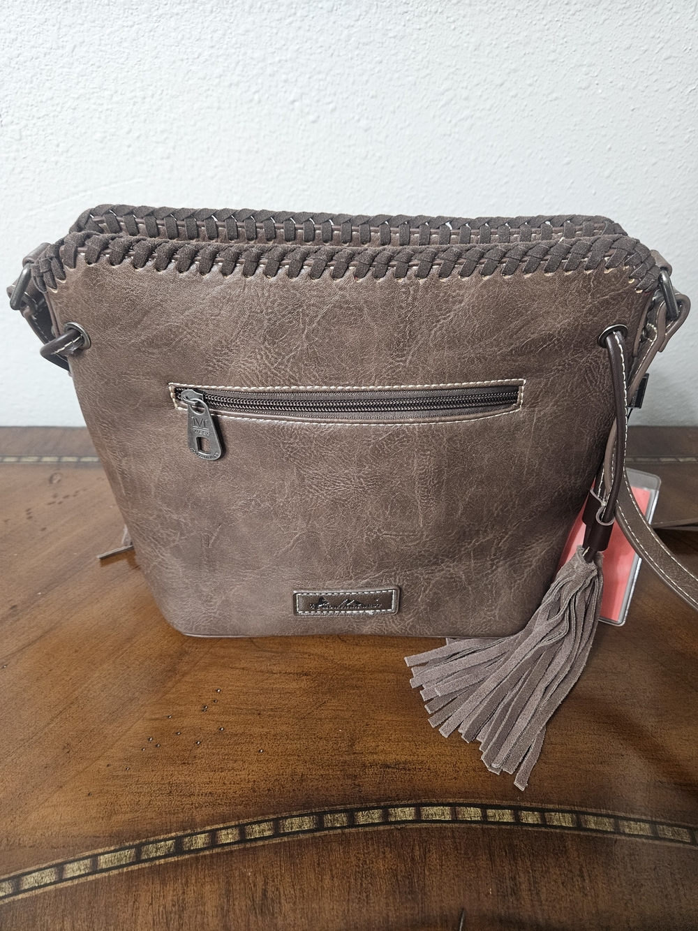 Montana West Brown Tooled Floral Round Crossbody with Tassels photo 4