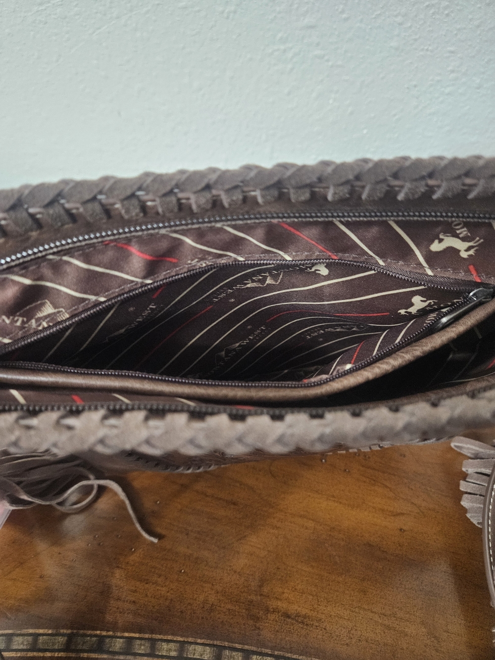Montana West Brown Tooled Floral Round Crossbody with Tassels photo 6