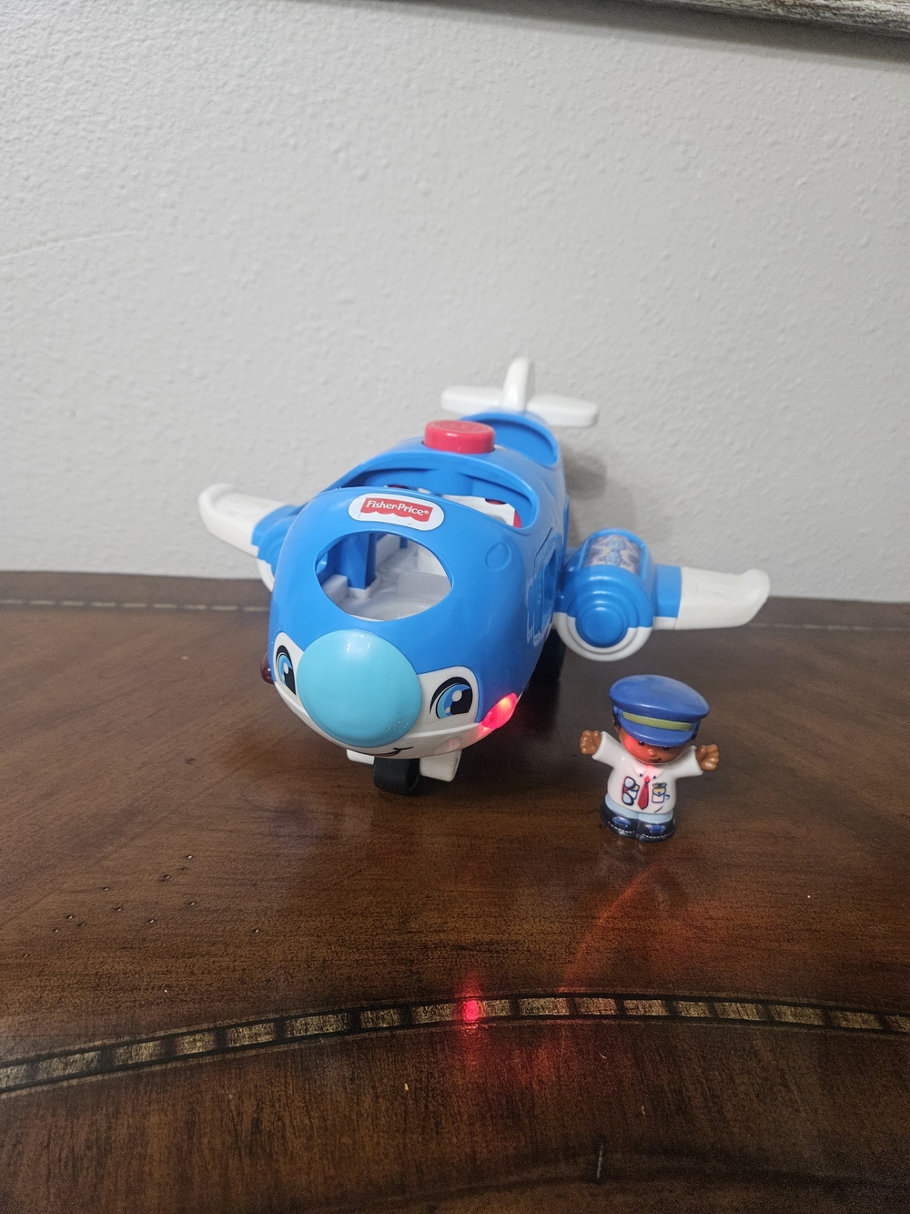 Fisher-Price Blue Kids Toy Airplane with Pilot Figure photo 2