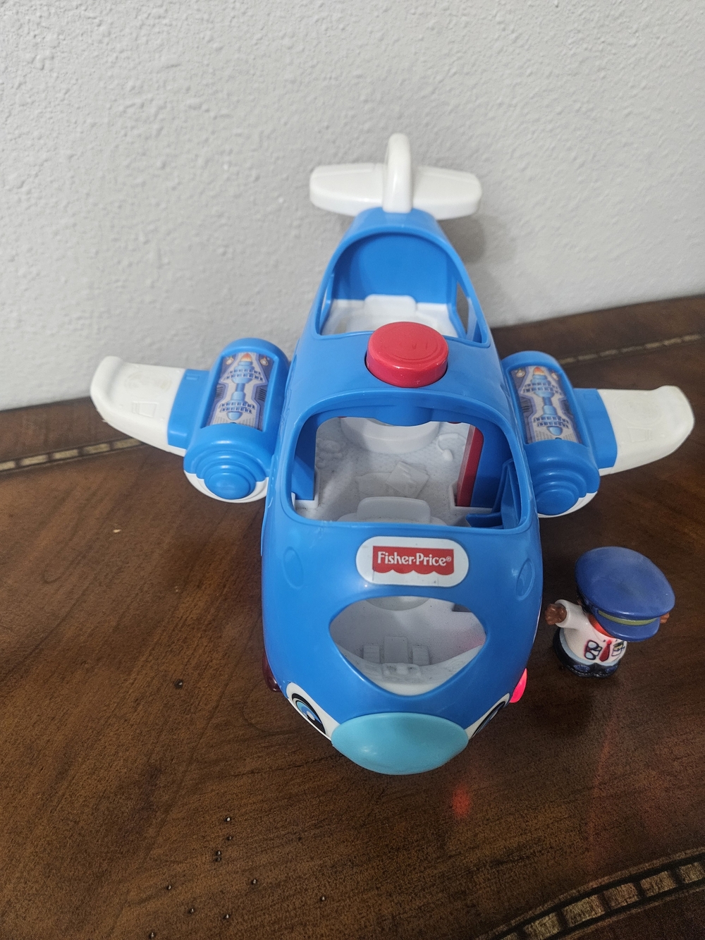 Fisher-Price Blue Kids Toy Airplane with Pilot Figure