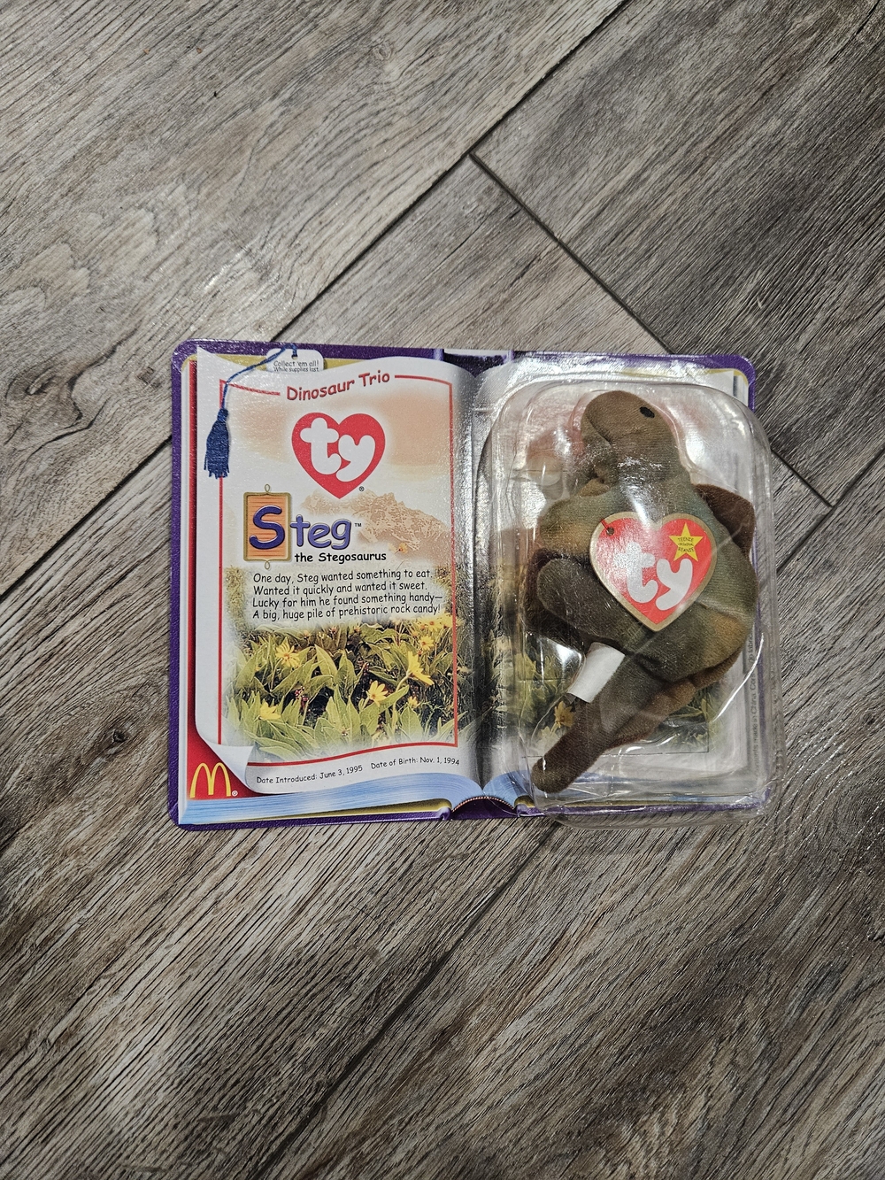 Ty McDonald's Beanie Babies Dinosaur Trio - Bronty, Rex and Steg photo 4