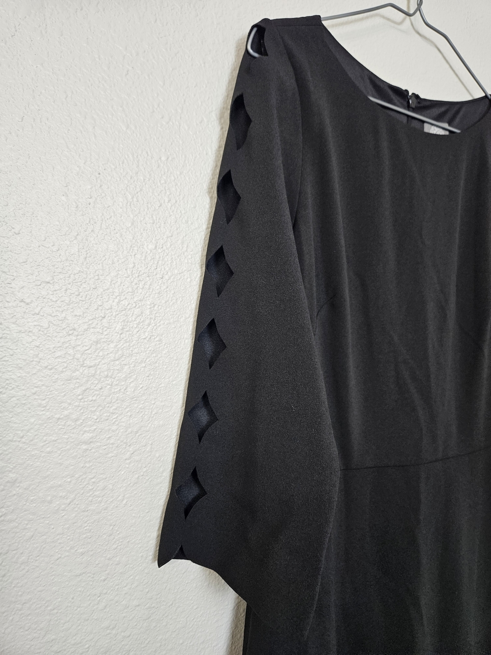 Vince Camuto Black A-Line Dress with Ladder-Slit Sleeves photo 2