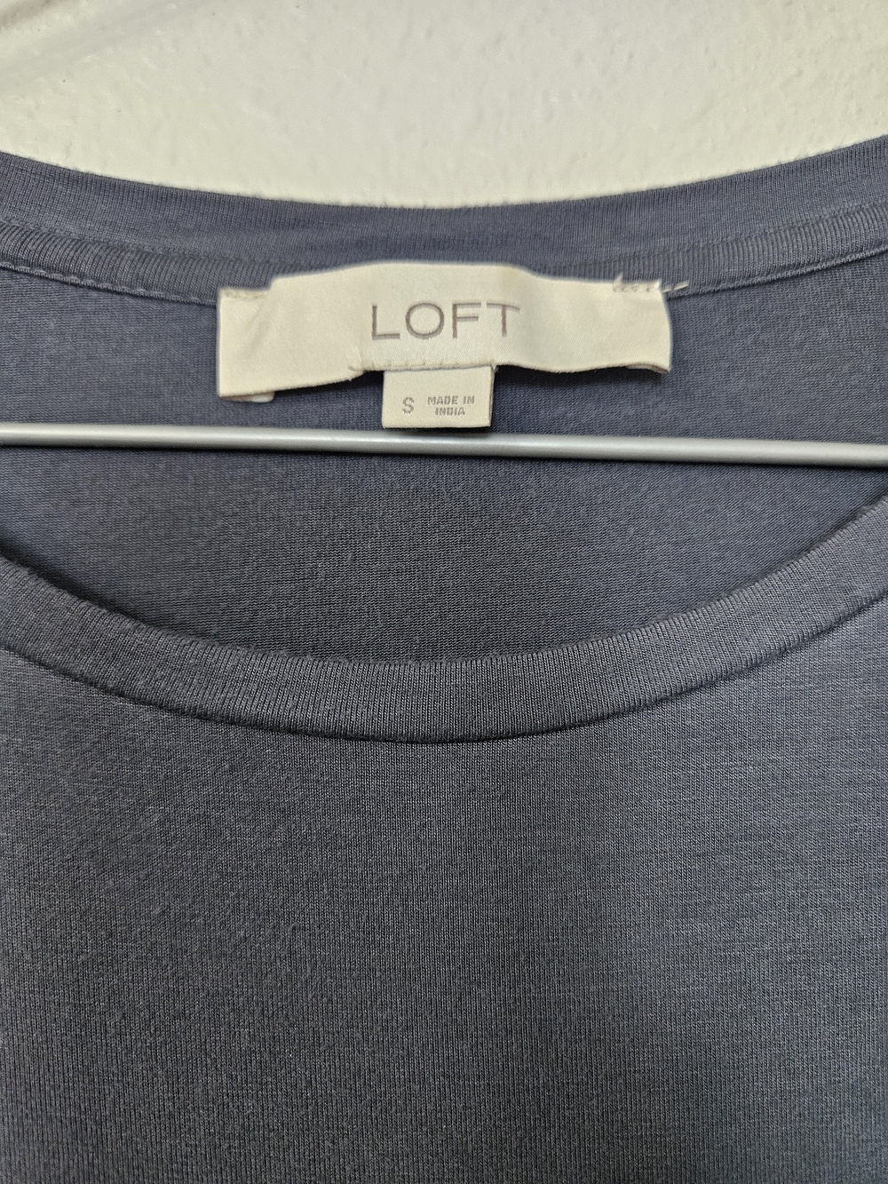 LOFT Slate Blue Eyelet Puff Sleeve Midi Dress photo 2
