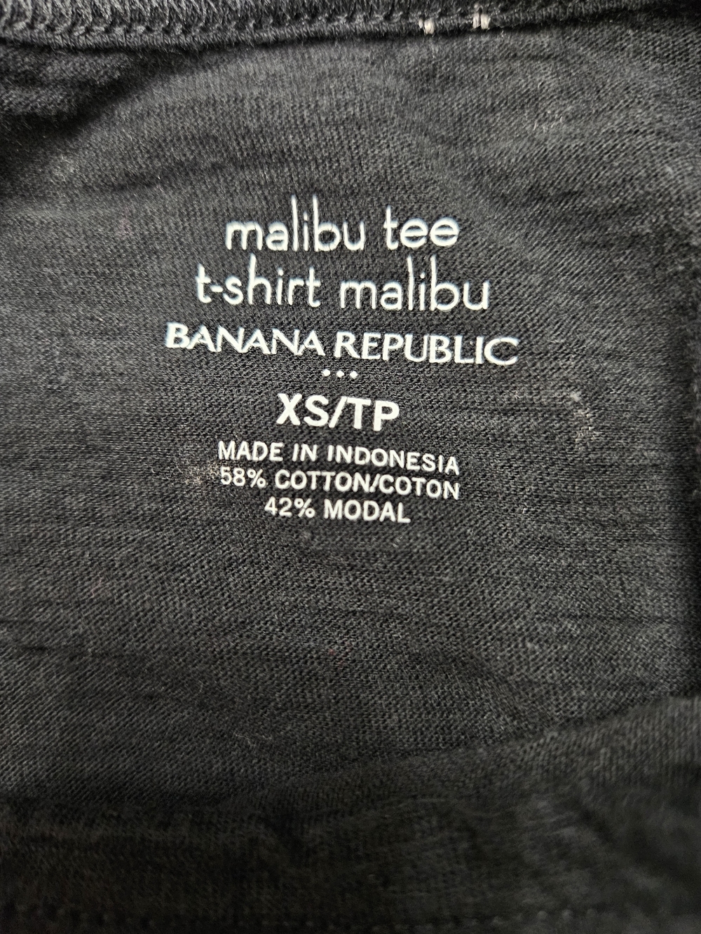 Banana Republic Black Short Sleeve Top with White Llama Print photo 3