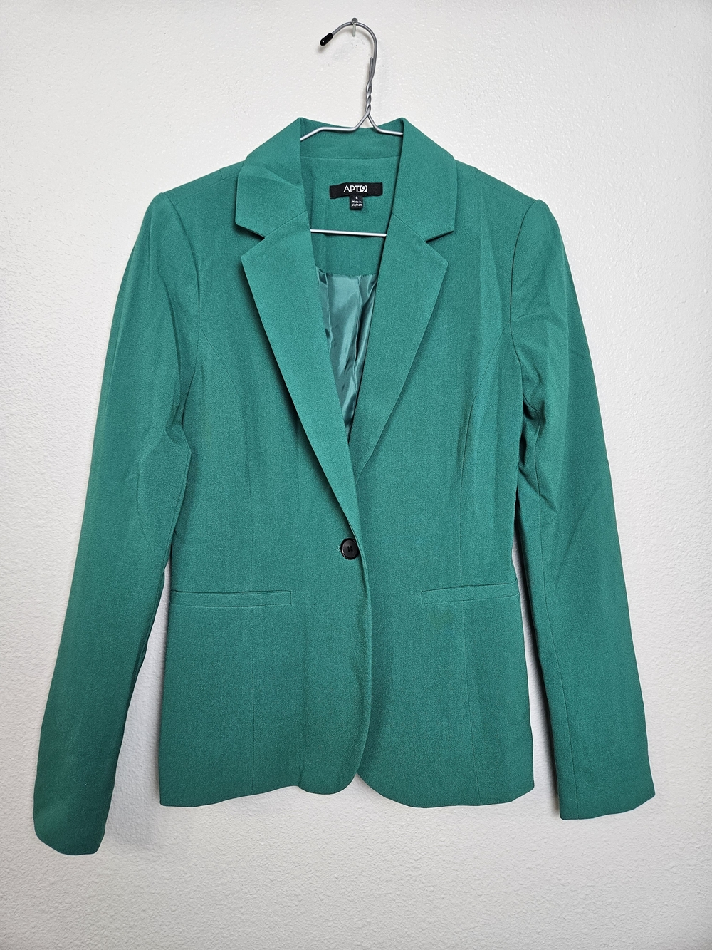 Apt. 9 Women's Green Single-Button Notch Lapel Blazer