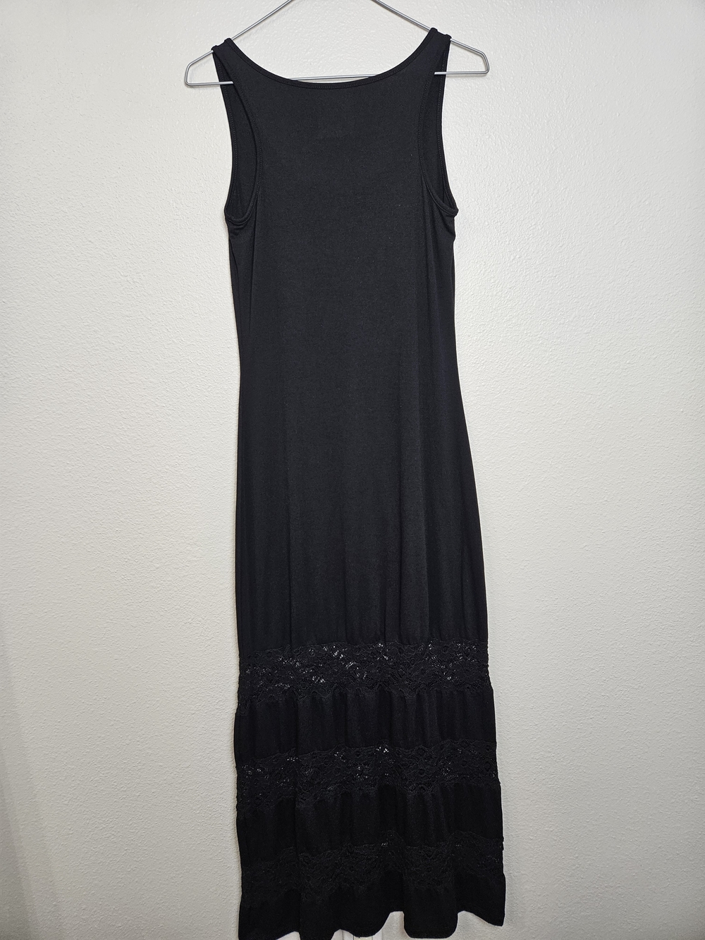 Apt. 9 Black Sleeveless Maxi Dress with Lace Trim Panels photo 5
