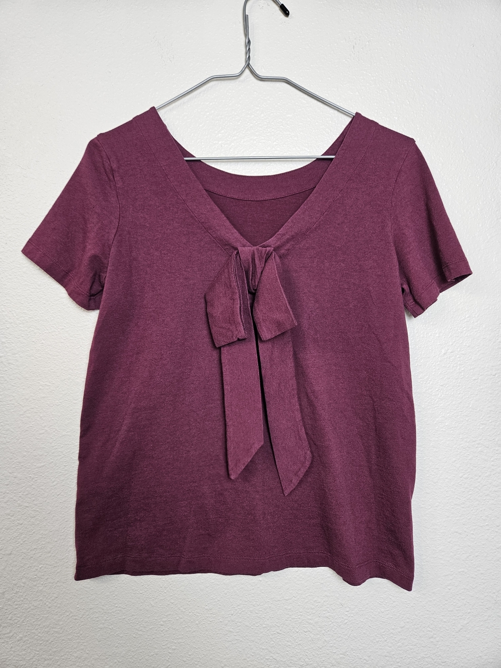 Banana Republic Short-Sleeve Scoop Neck Top in Plum photo 2