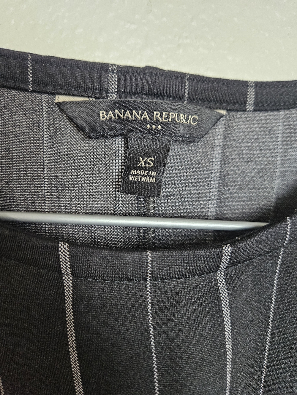 Banana Republic Black Pinstripe Sleeveless Shell photo 2