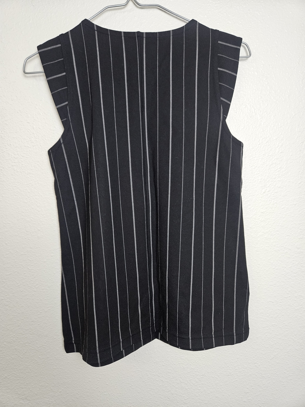 Banana Republic Black Pinstripe Sleeveless Shell photo 3