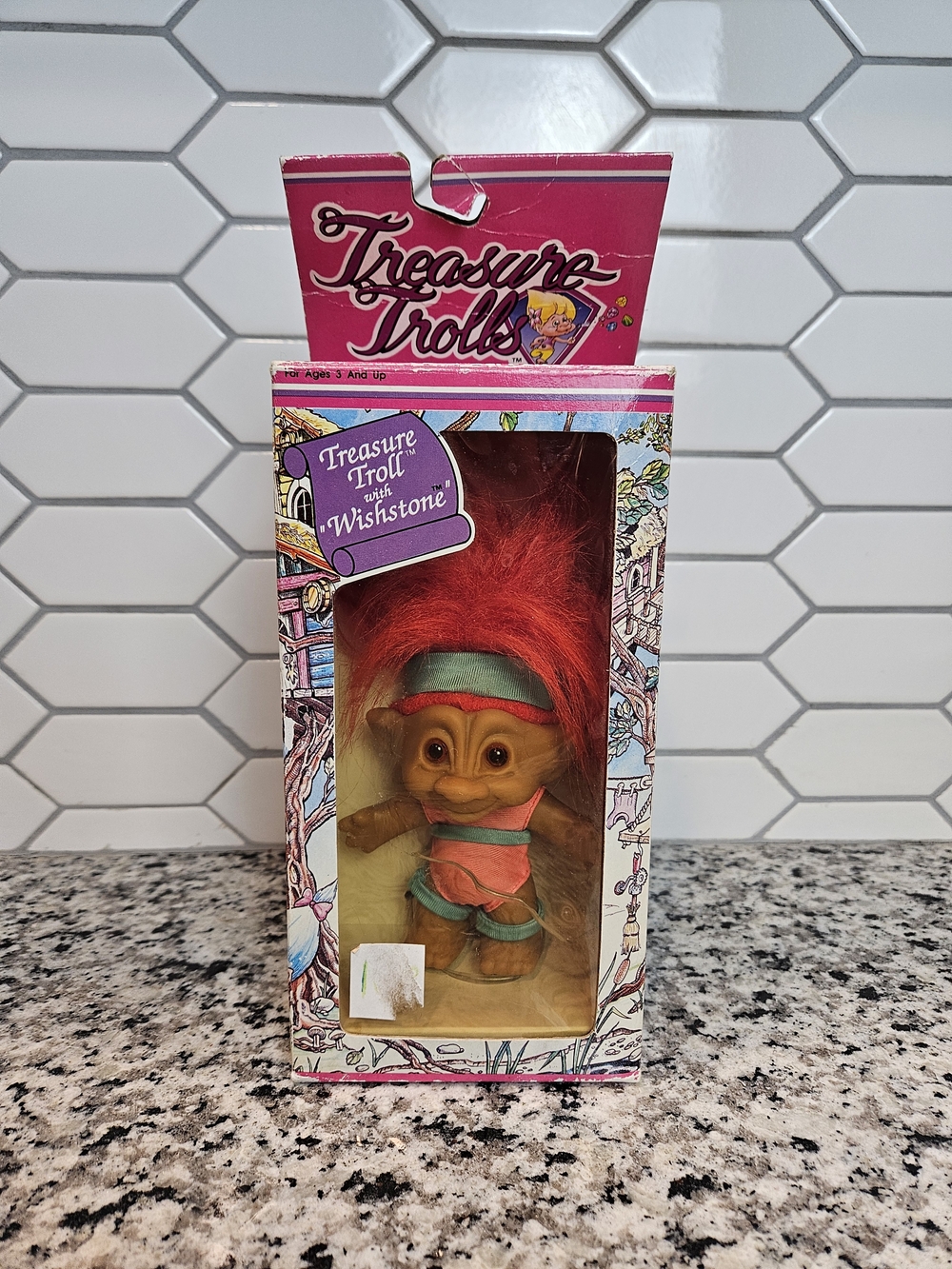 Vintage 90s Ace Novelty Red Hair Workout Exercise Treasure Troll Doll photo 2