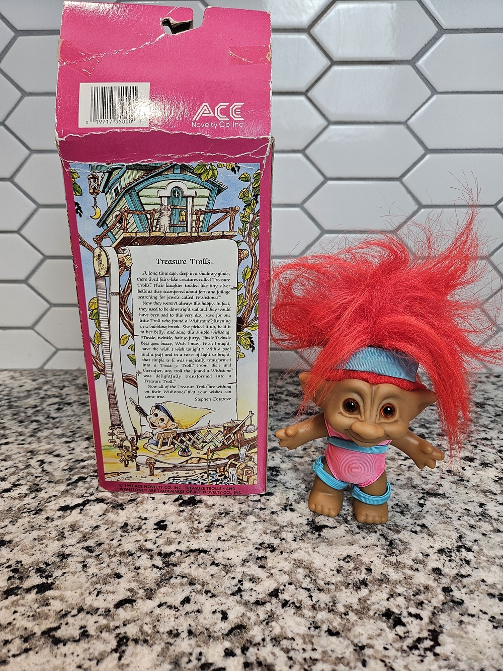 Vintage 90s Ace Novelty Red Hair Workout Exercise Treasure Troll Doll photo 4