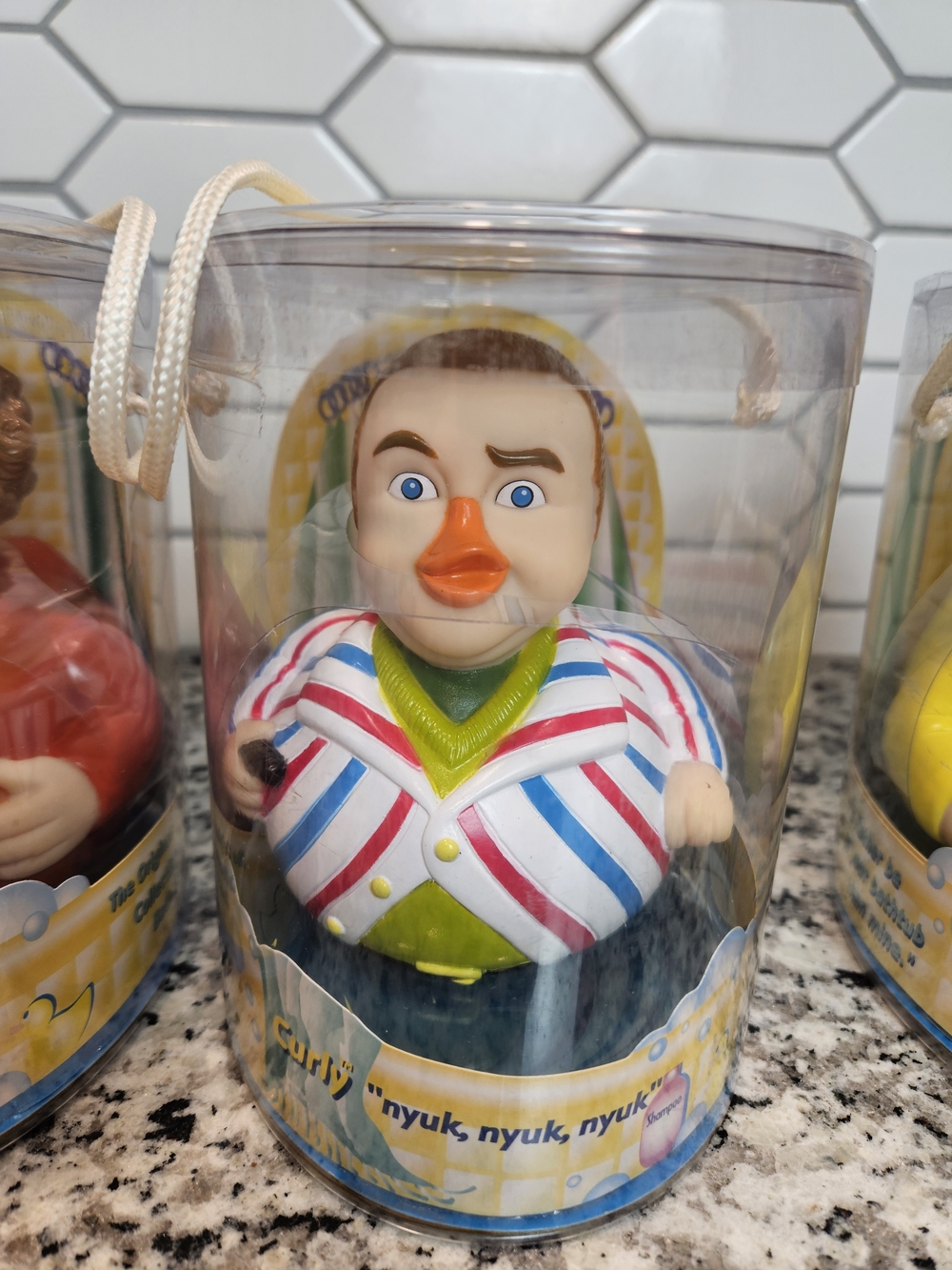 Vintage Y2K Three Stooges Novelty Duck Bath Toys Collection Larry, Curly & Moe photo 5