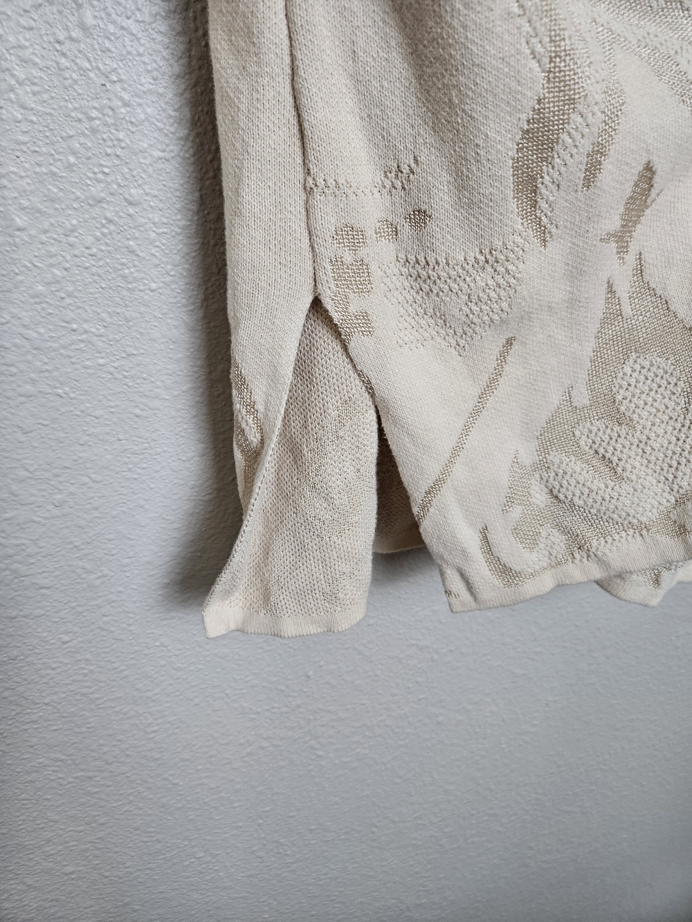 Dana Buchman Open-Front Cream Patterned Cardigan Sweater Size Medium photo 5
