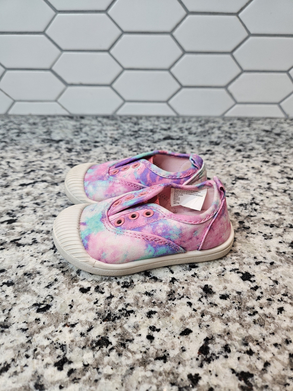 Cat & Jack Pink Purple Tie-Dye Slip-On Sneakers