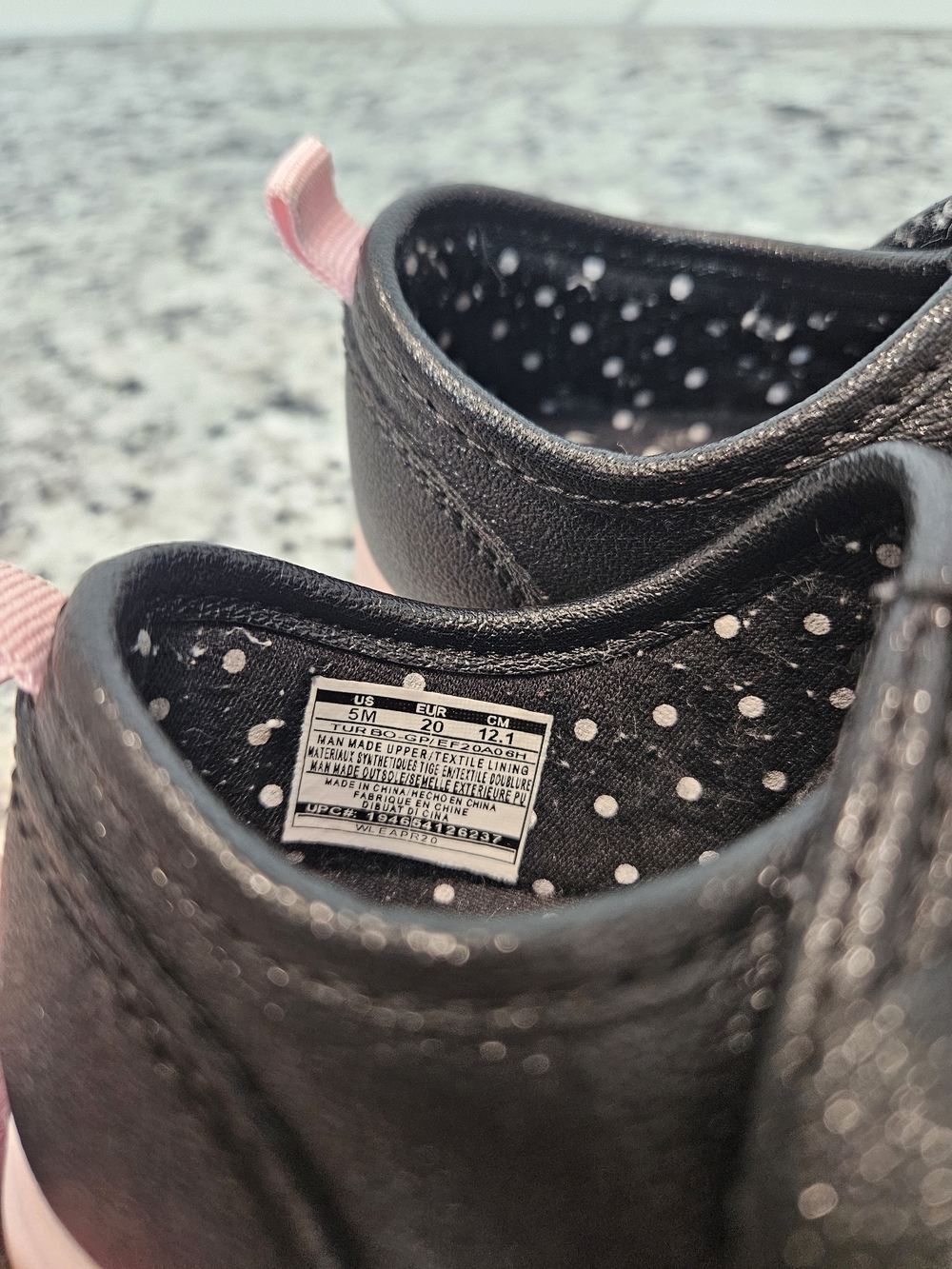 Carter's Black Baby Shoes with Pink Sole and Bow Size 5 photo 5