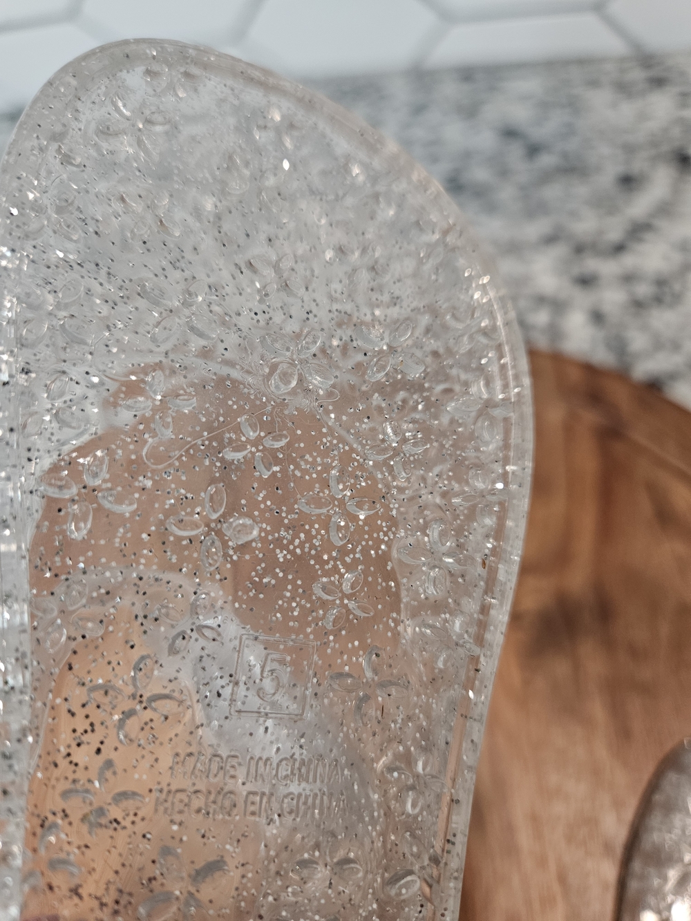 Old Navy Clear Glitter Jelly Mary Jane Sandals photo 5