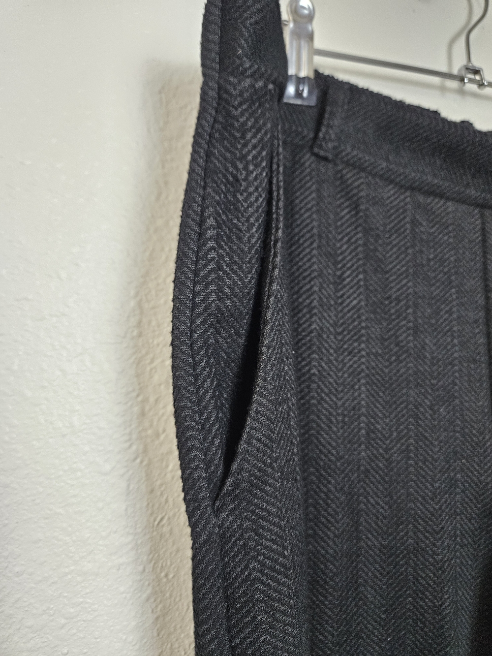Banana Republic Black Herringbone Wide-Leg Pull On Women's Pants Size 8 photo 2