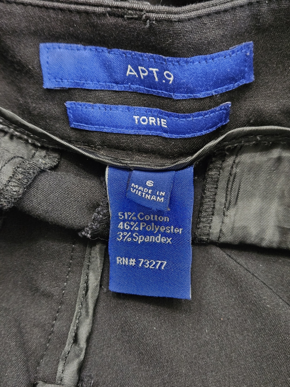Apt. 9 Torie Black Straight Leg Dress Pants Size 6 Stretch Work Office Slacks photo 8