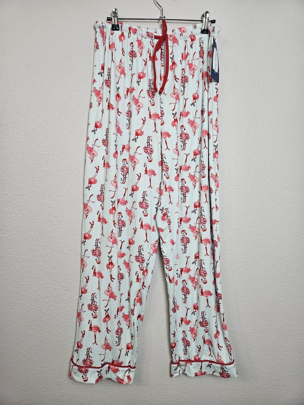 Women's Flamingo Christmas Holiday Print Pajama Pants Size Large