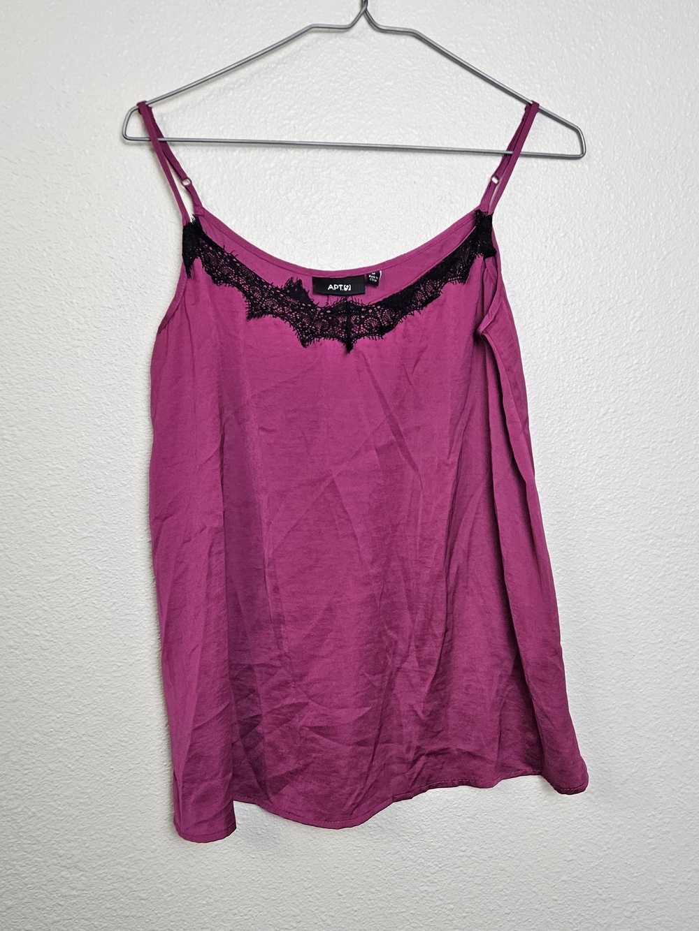 Apt. 9 Fuchsia Lace-Trim Spaghetti Camisole Adjustable Straps Size M