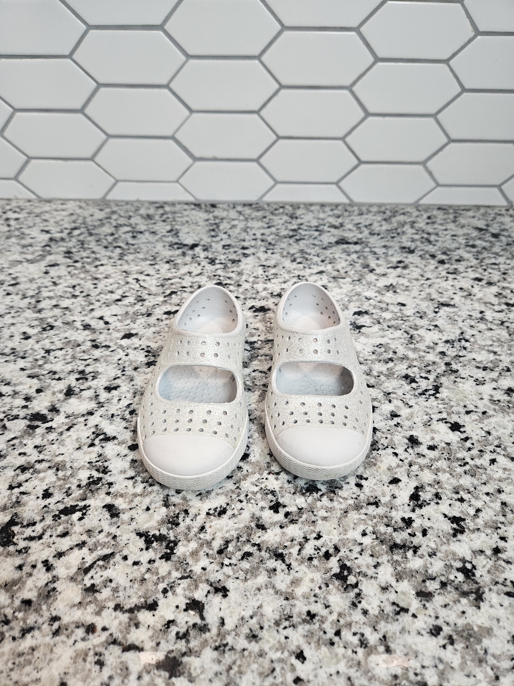 Native Shoes Kids Sparkle Mary Jane Sneakers in White c7 photo 2