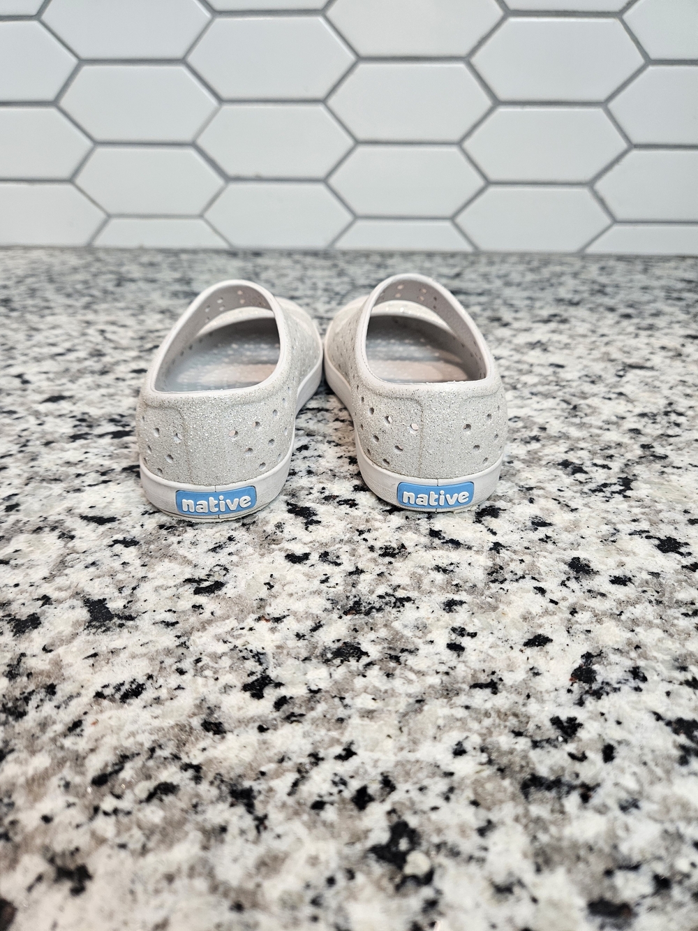 Native Shoes Kids Sparkle Mary Jane Sneakers in White c7 photo 3