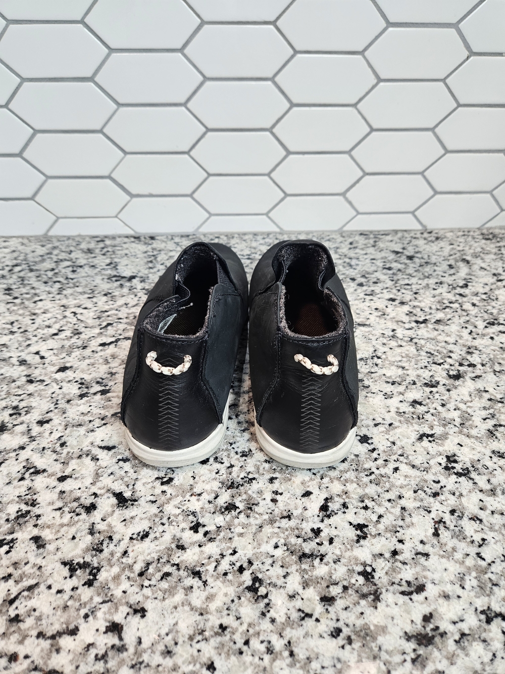 Aetrex Black Chelsea-Style Slip-On Ankle Booties Size 8.5 Orthotic Comfy photo 3