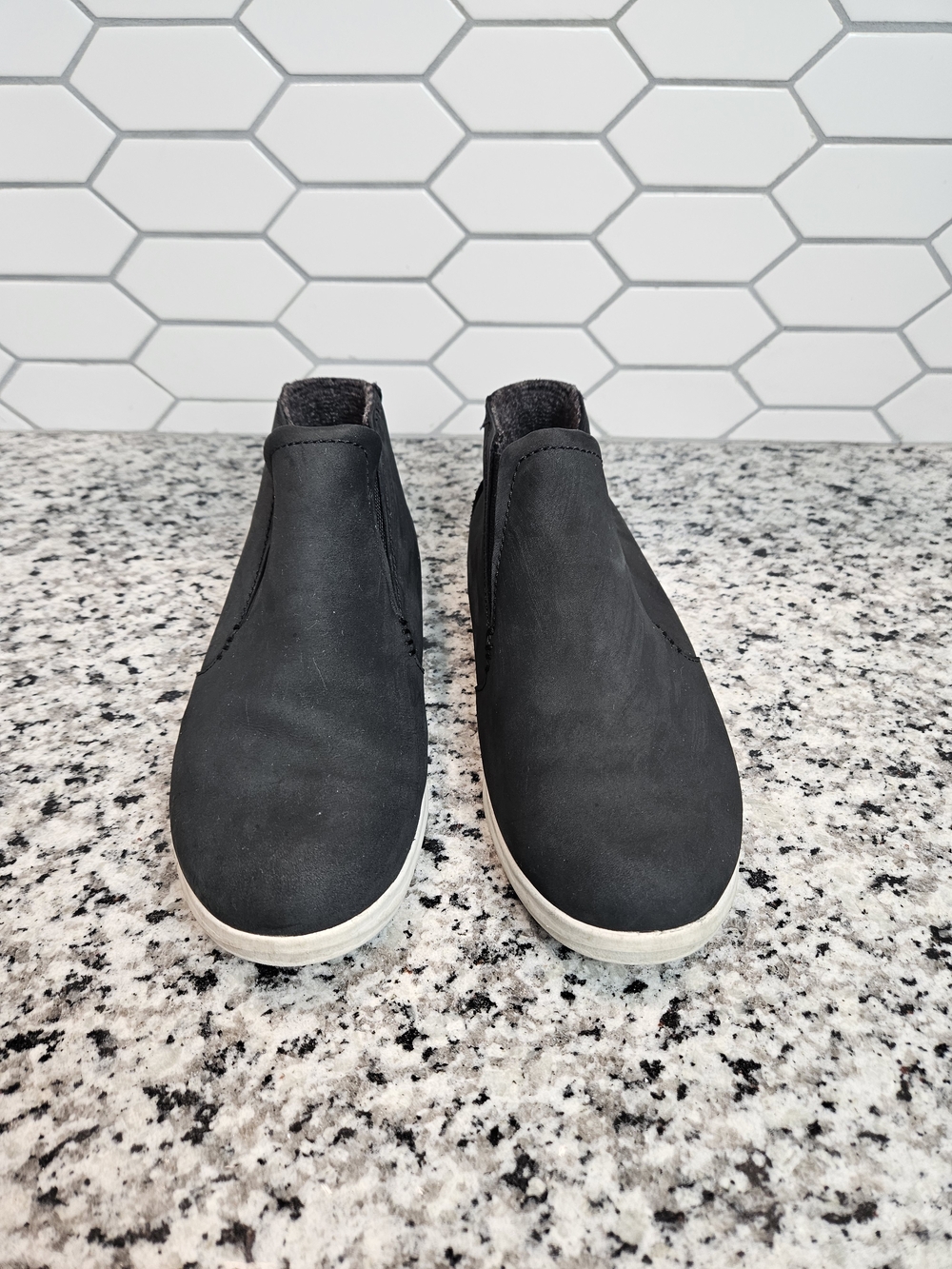 Aetrex Black Chelsea-Style Slip-On Ankle Booties Size 8.5 Orthotic Comfy